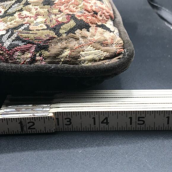 Set of 3 Needlepoint Petit Point Floral Throw Sofa Pillows Black Velvet Backing - Picture 15 of 15